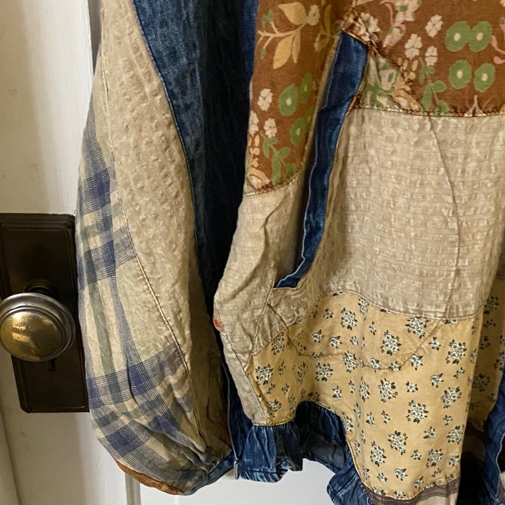 Young Threads Patchwork Denim Shirt Oversized Boh… - image 6